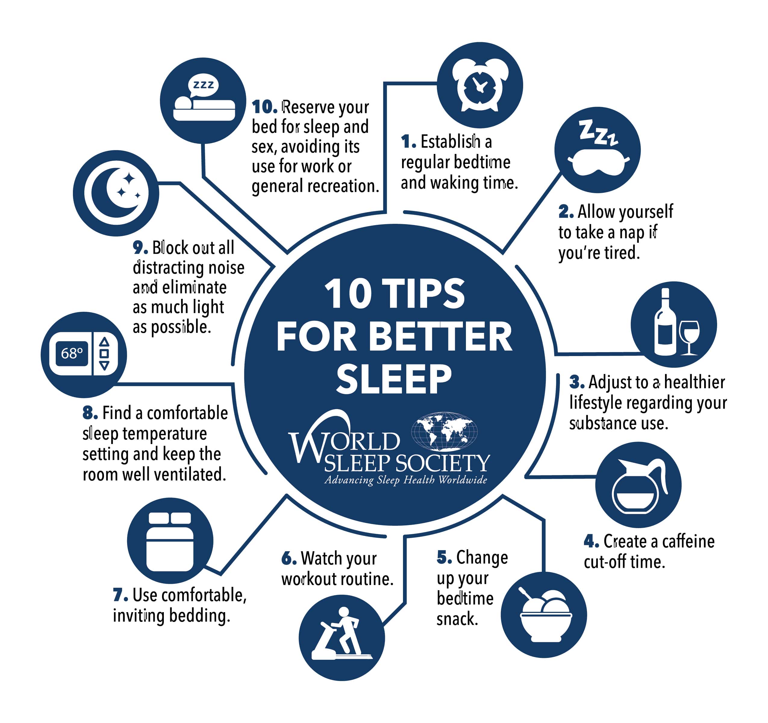 10 tips for better sleep graphic