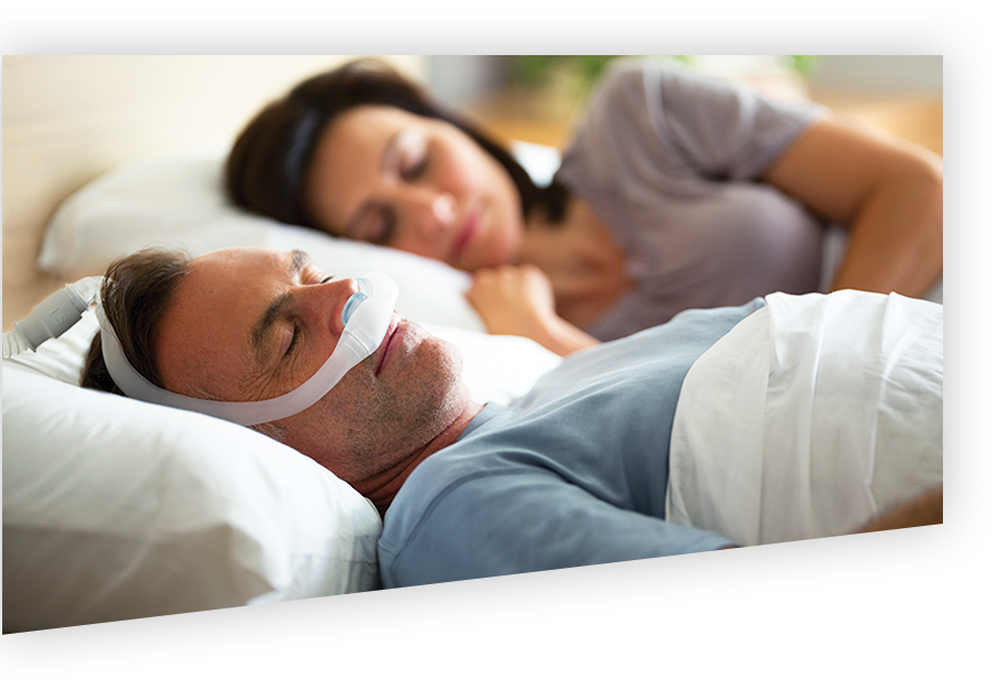 Man with CPAP sleeping